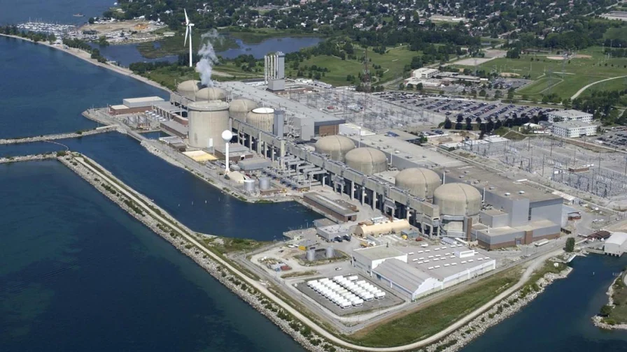 Aerial view of Pickering Nuclear Generating Station, from the supplied document.